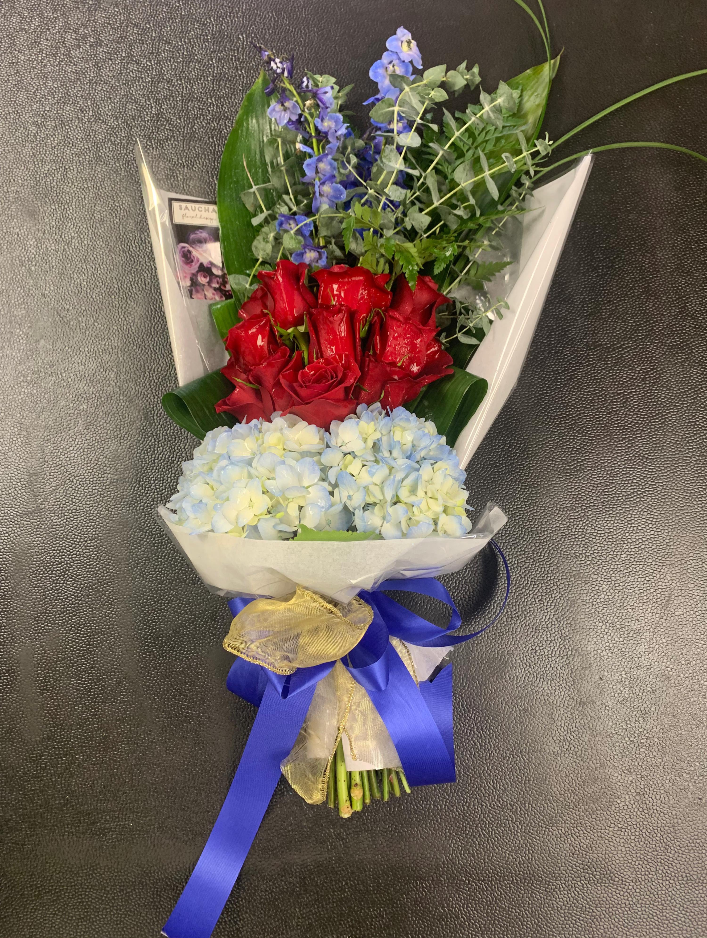 Wrapped Red Roses Bouquet